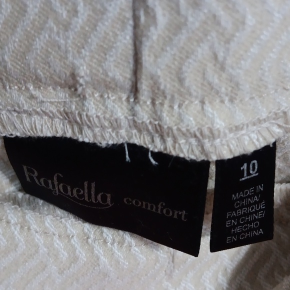 Rafaella Tan Geometric Pattern Pull-on Ankle Length Pant Size 10 NWT - Picture 2 of 7